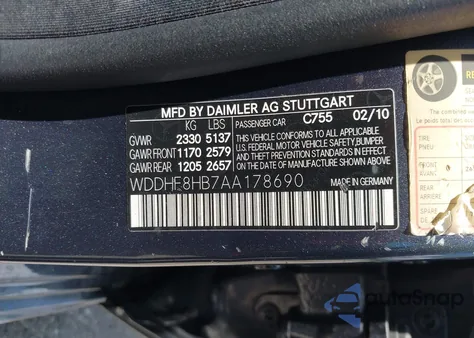 2010 Mercedes-Benz E 350 4Matic из США, поврежденный, VIN WDDHF8HB7AA178690